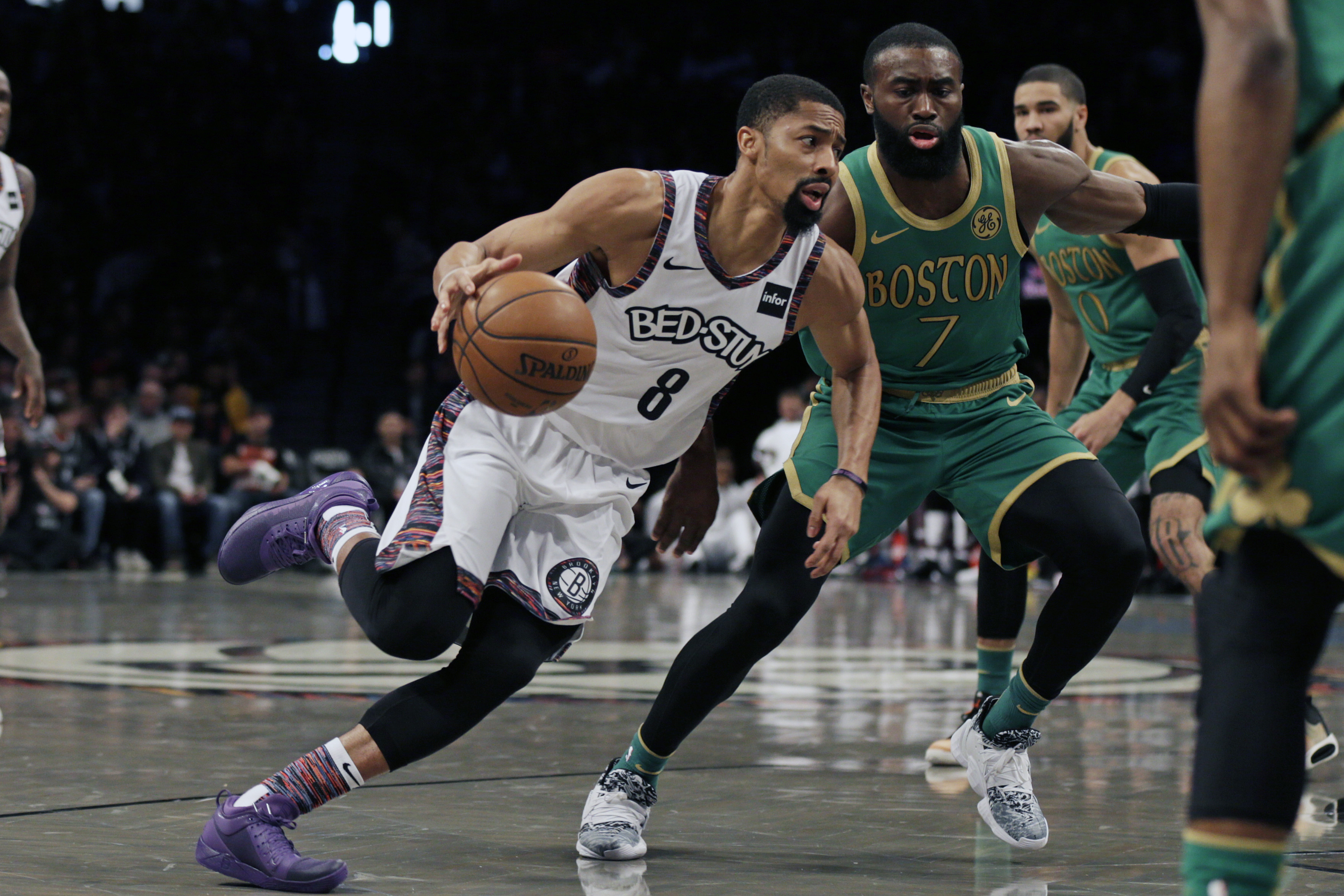 Dinwiddie has 32, Nets beat Celtics as Irving sits again