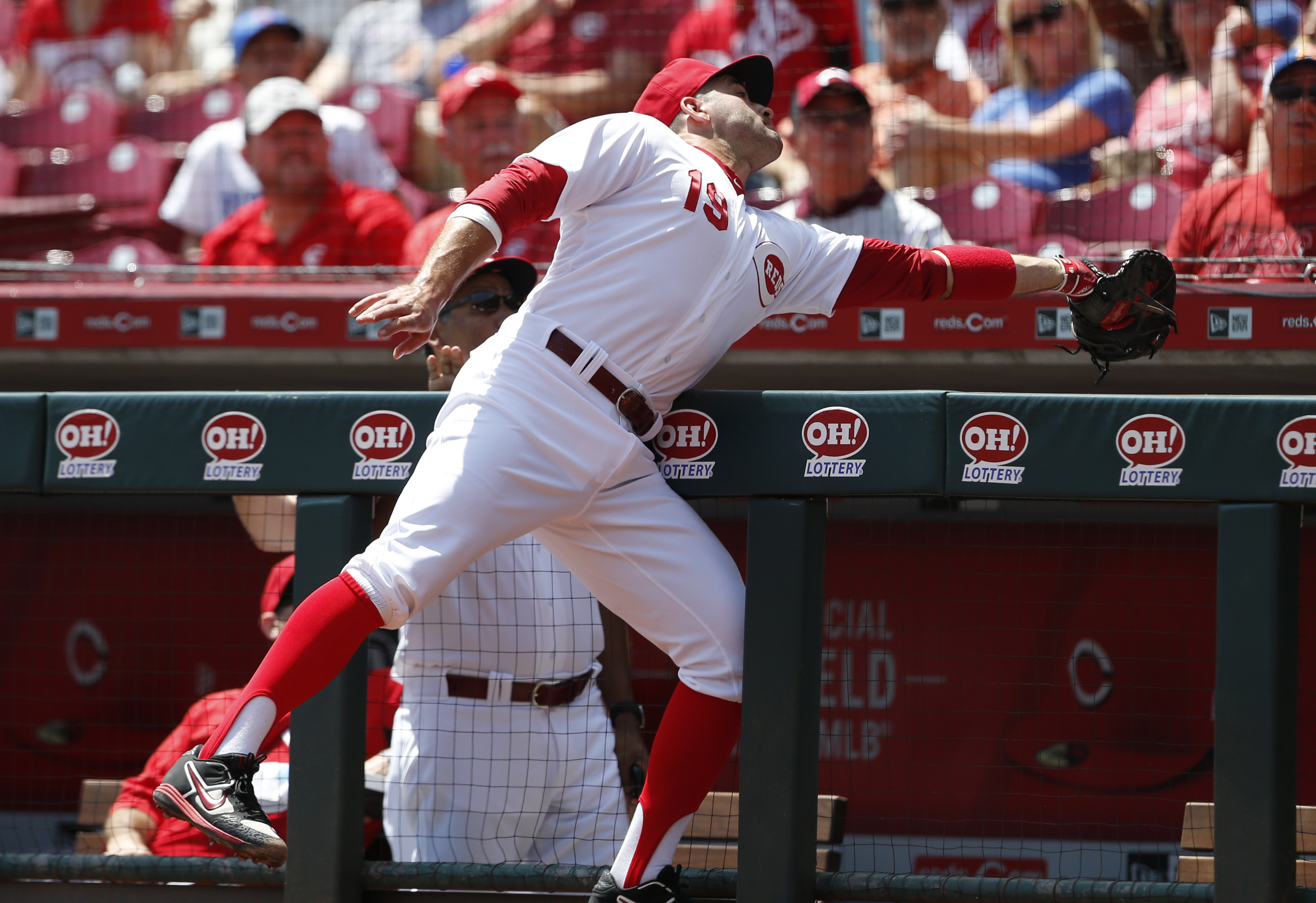 Reds put Votto on IL with back strain, recall O'Grady