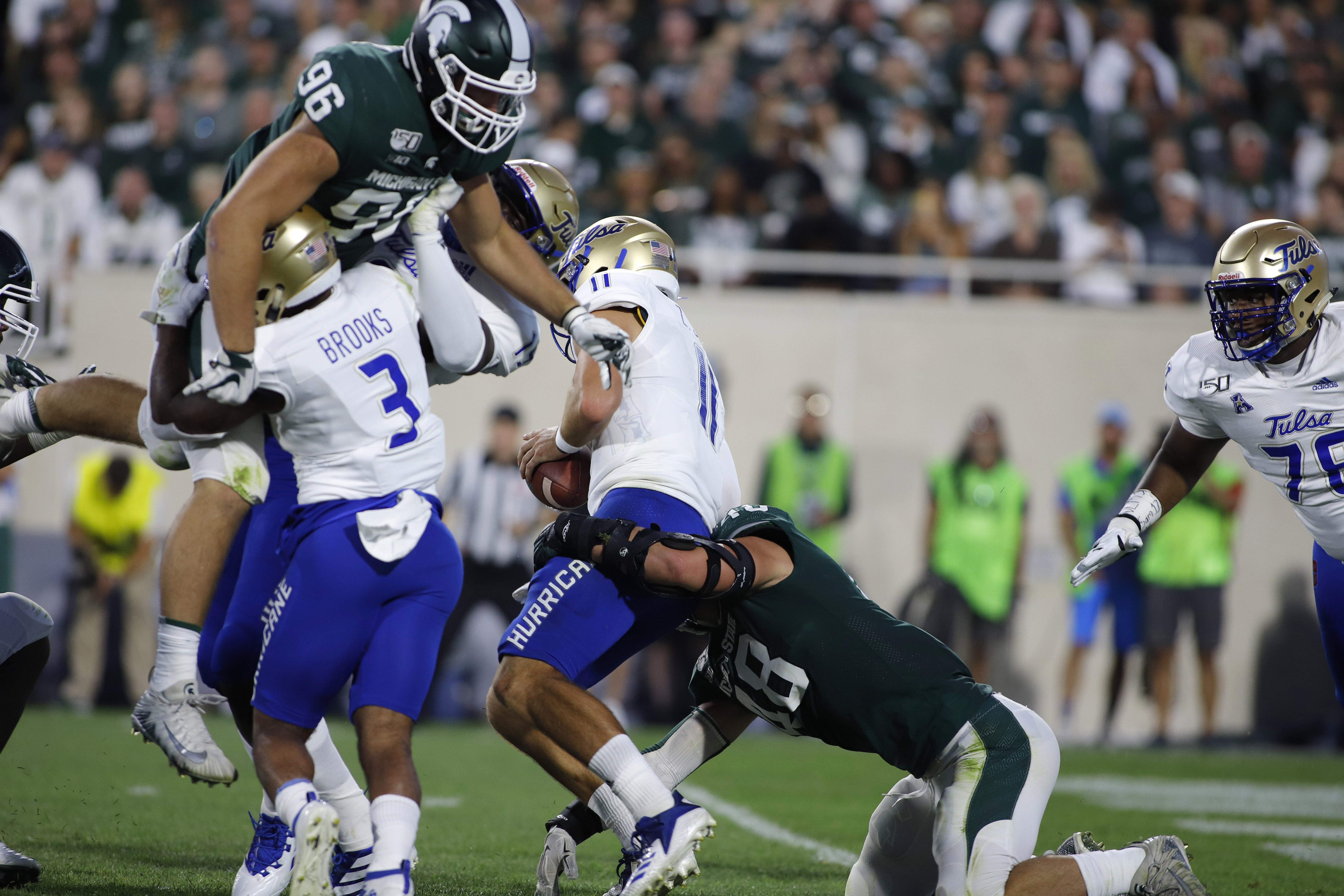 No. 18 Michigan State shuts down Tulsa in 28-7 win