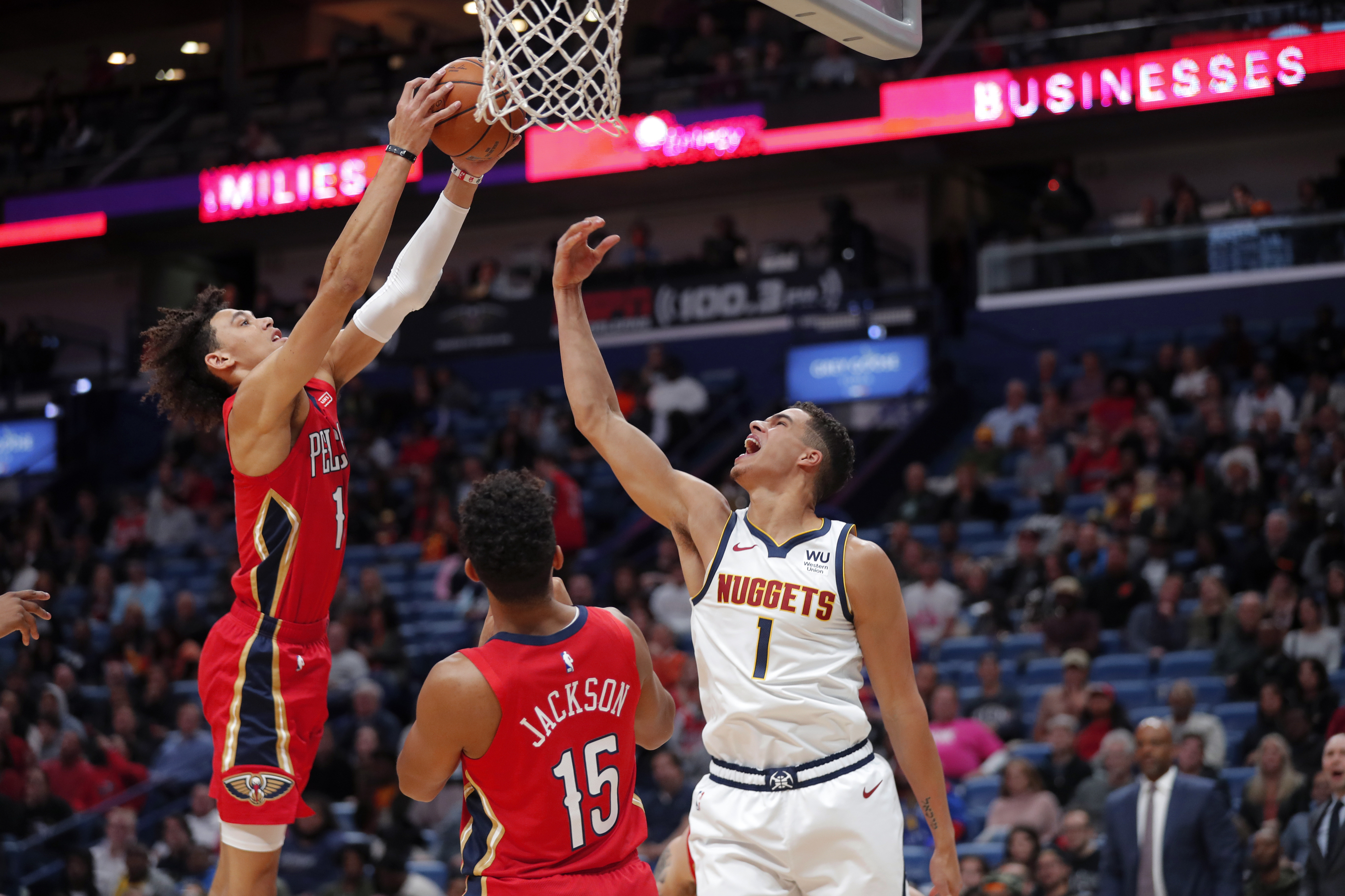 Pelicans beat Nuggets for first victory of season