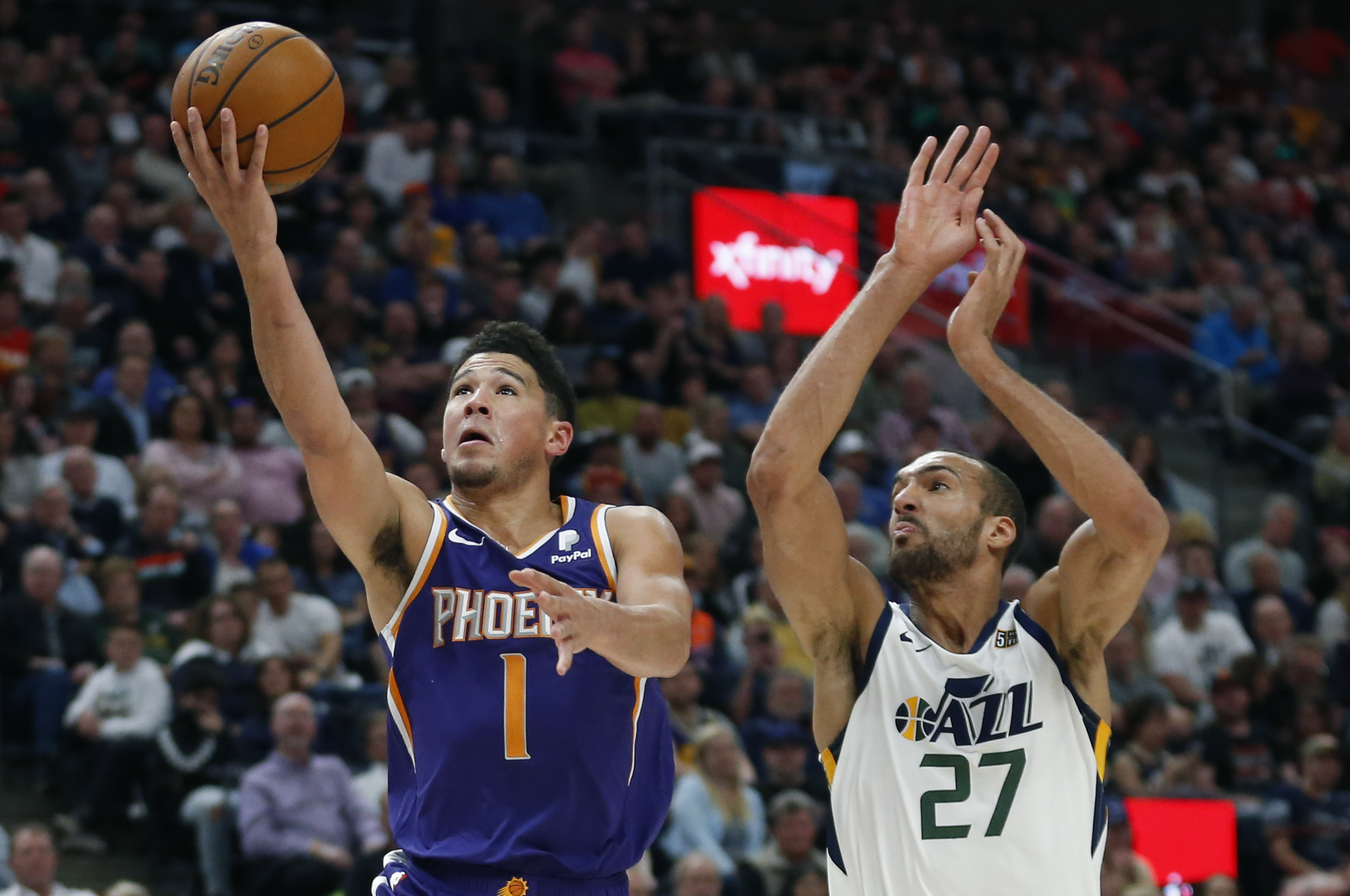 Gobert sets dunk record, Jazz cruise despite Booker’s 59