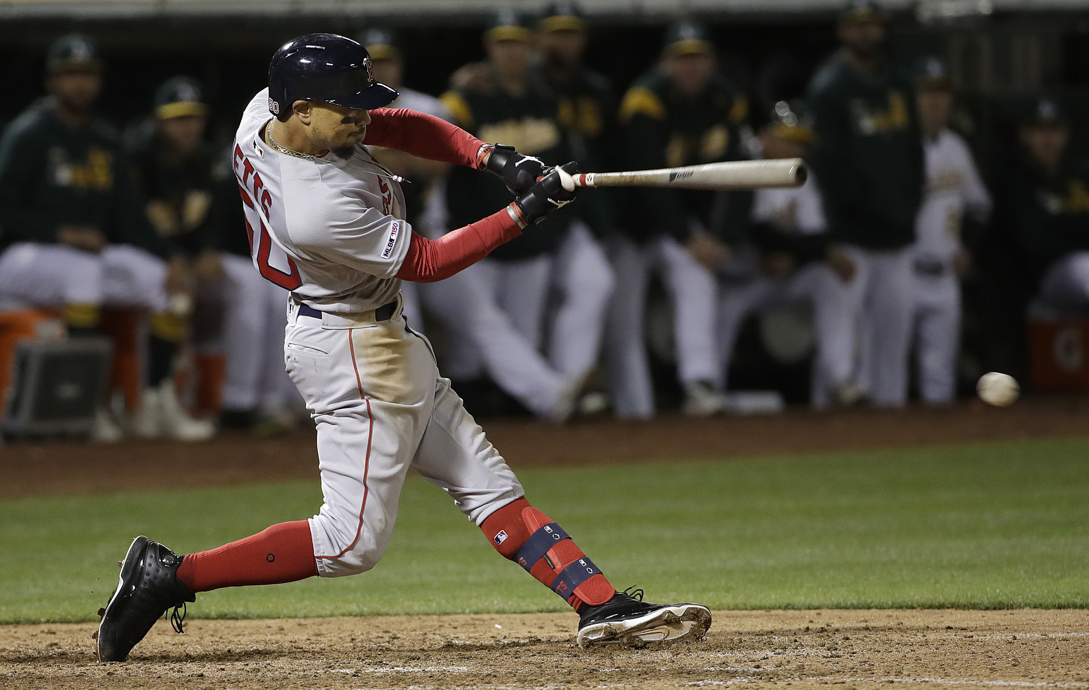 Betts’ grounder hits 3B bag, Bosox end 4-game skid, beat A’s