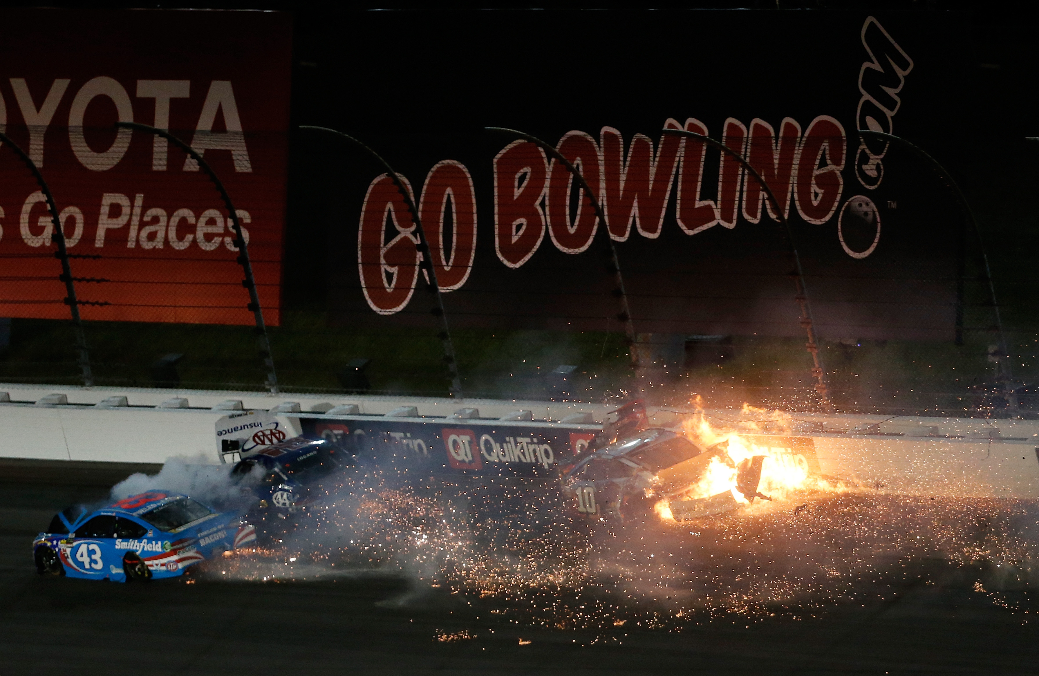 Wild photos from fiery crash at Kansas Speedway