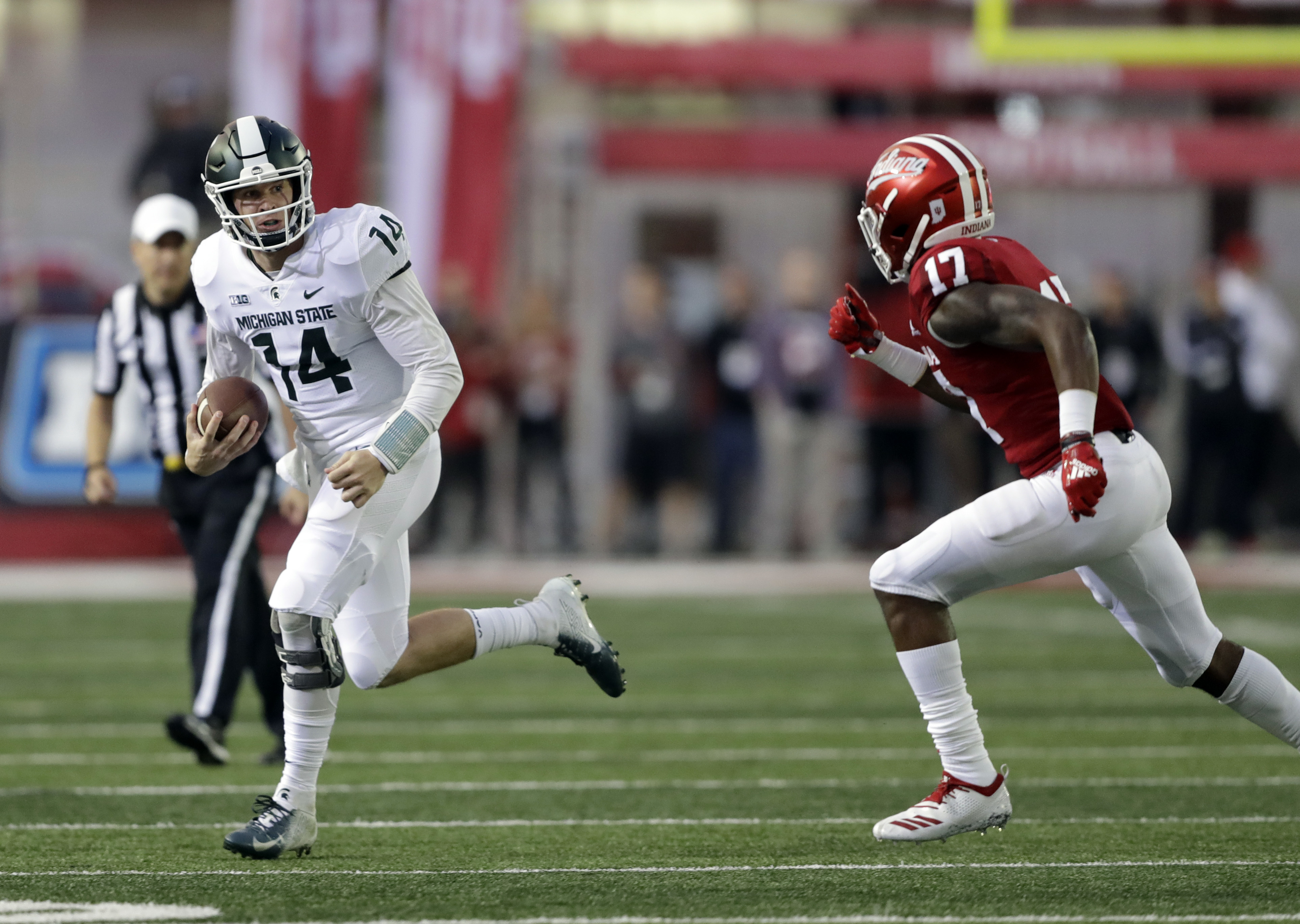 No. 24 Michigan St. gets tricky to hold off Indiana 35-21