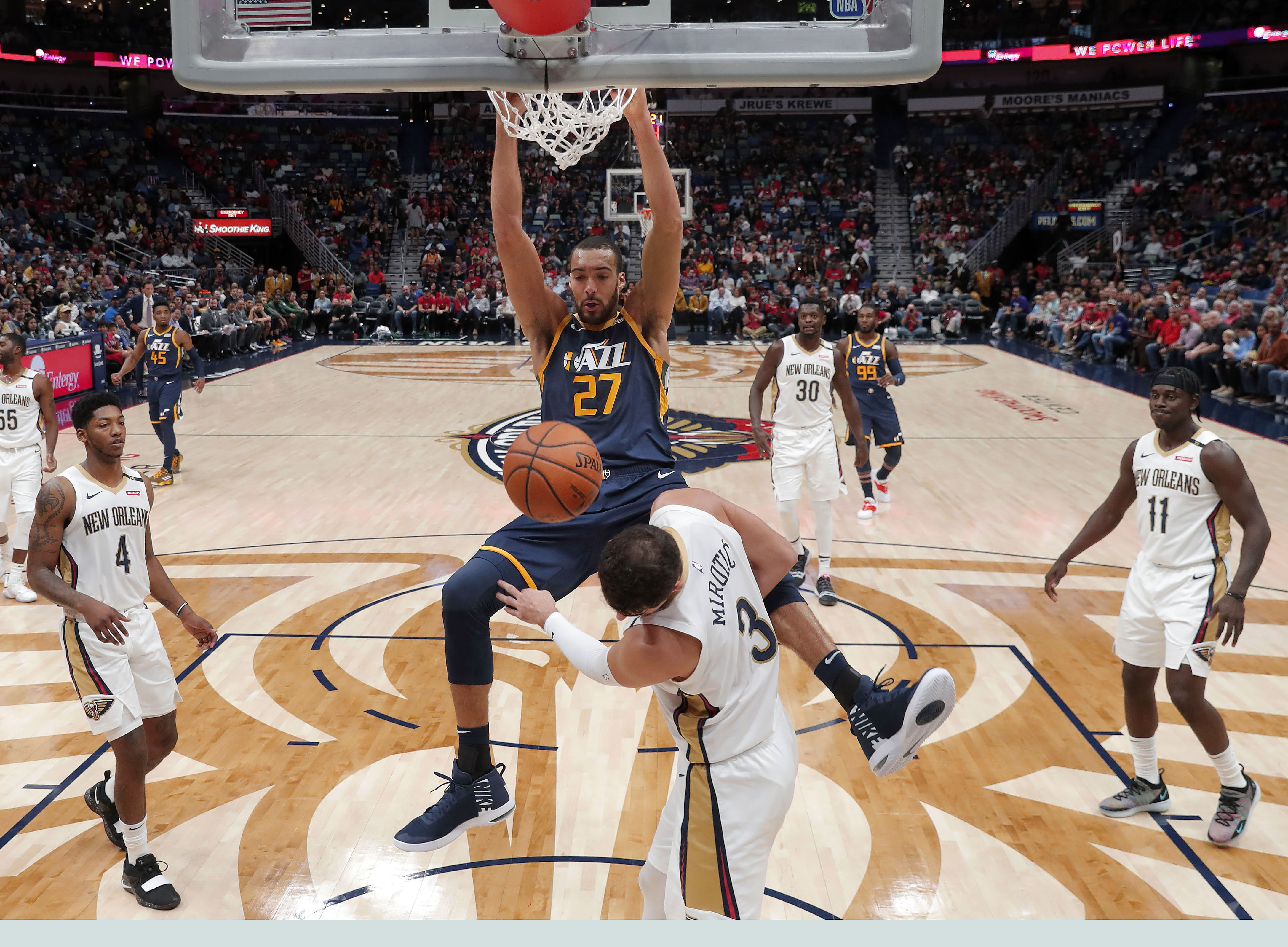 Gobert, Rubio dominate as Jazz tops Pelicans, 132-111