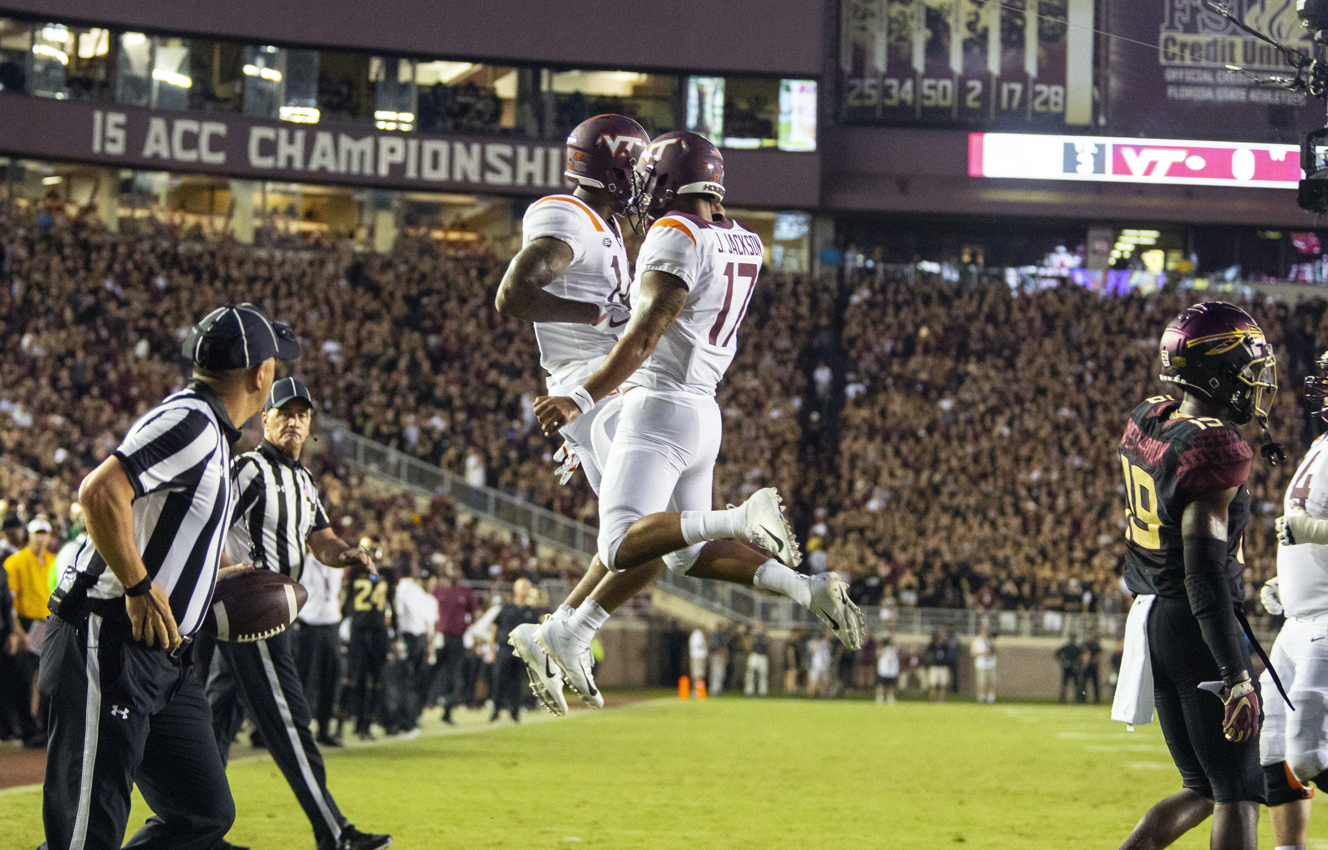 Jackson’s 2 TD passes help Virginia Tech handle FSU 24-3