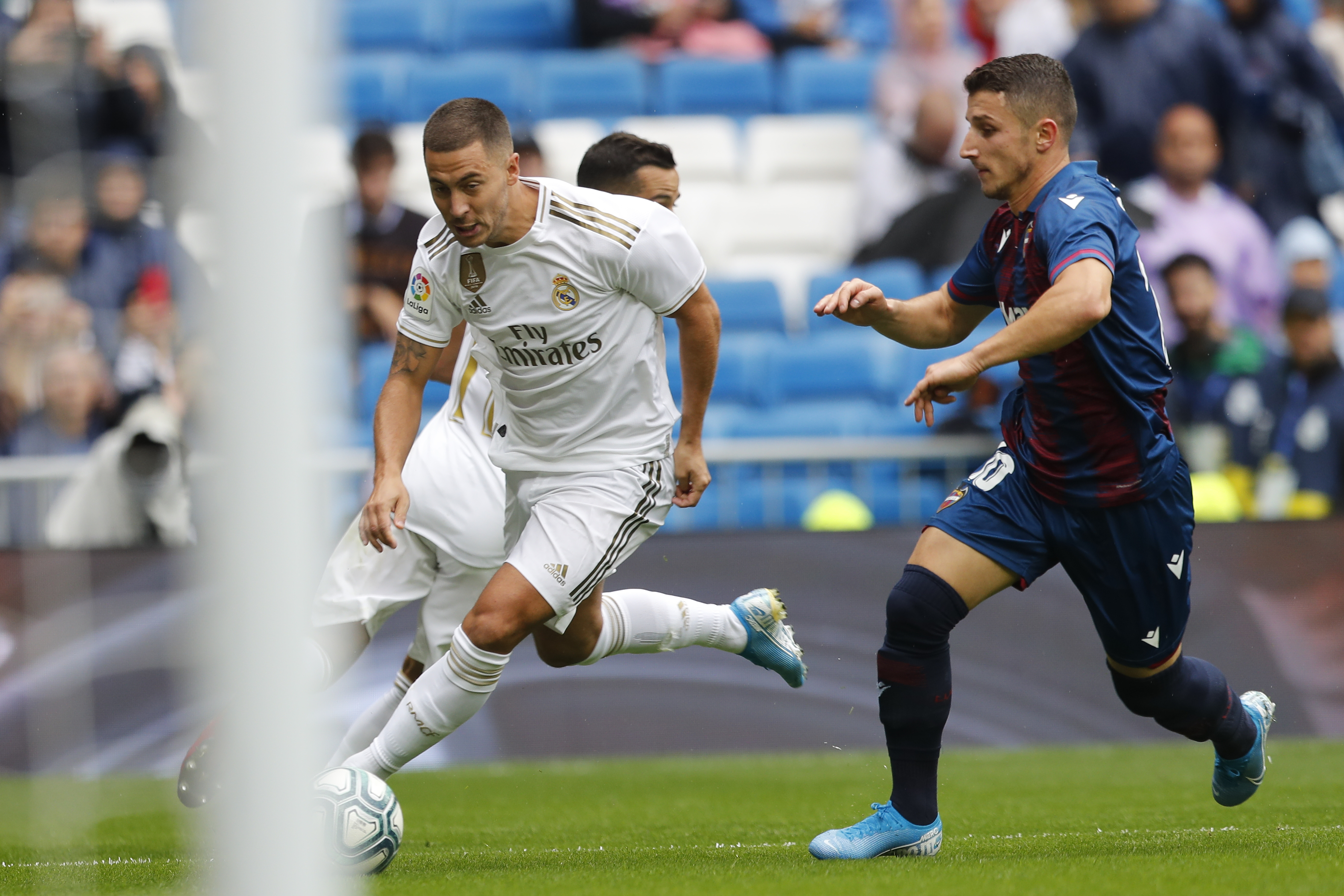 Hazard makes league debut as Real Madrid beats Levante 3-2