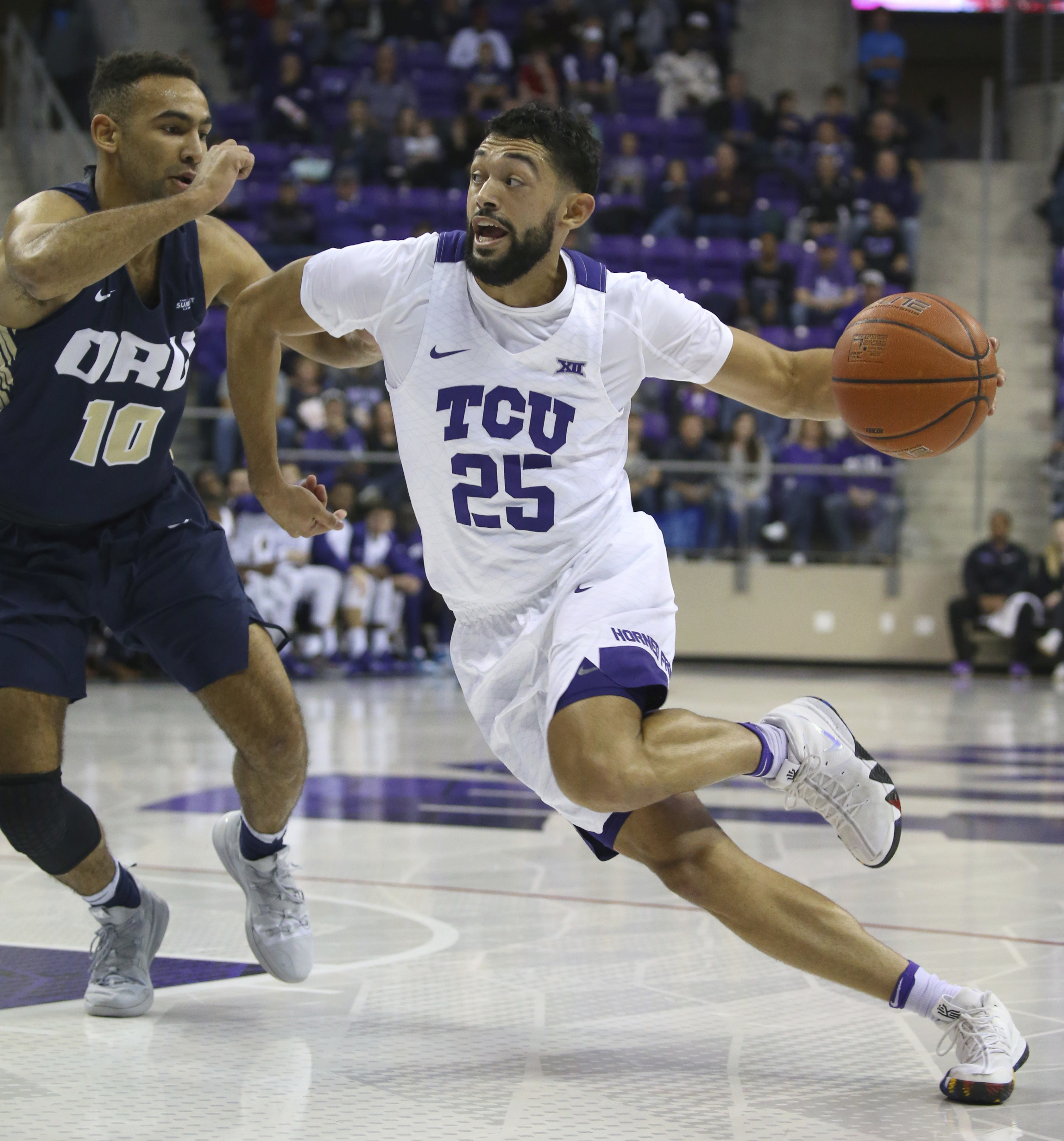 No. 20 TCU leads throughout, rolls past Oral Roberts 79-62