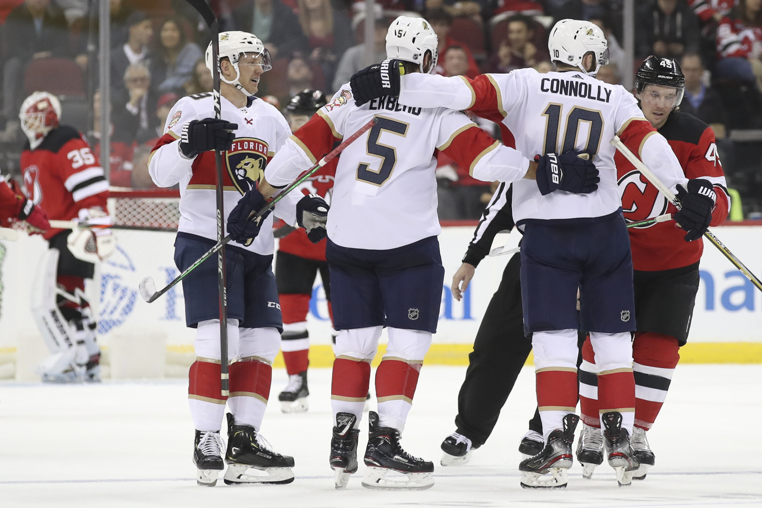 Panthers rally from 3 goals down, beat Devils 6-4
