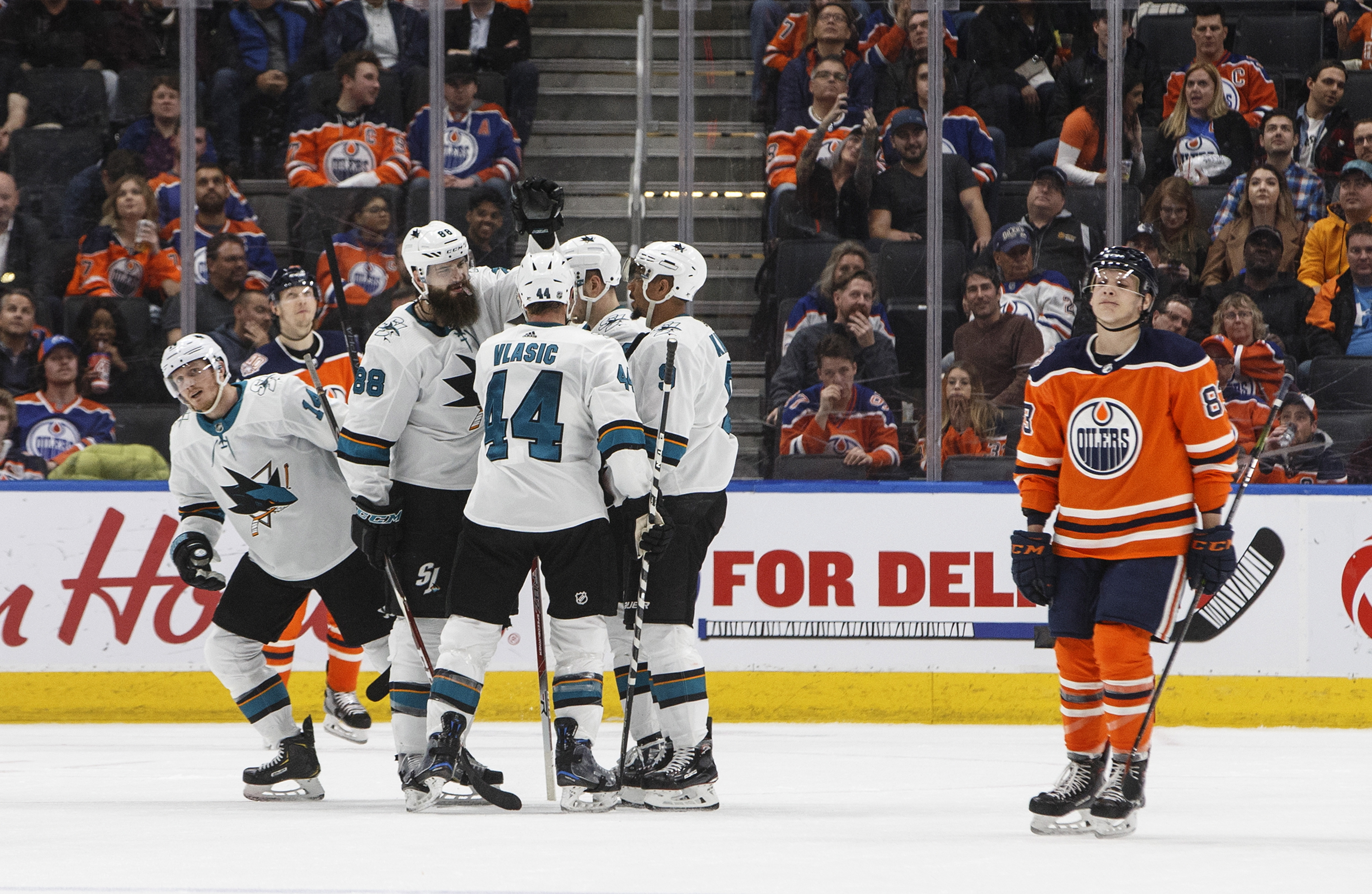 Burns lifts Sharks past Oilers 3-2 for 2nd win in 11 games