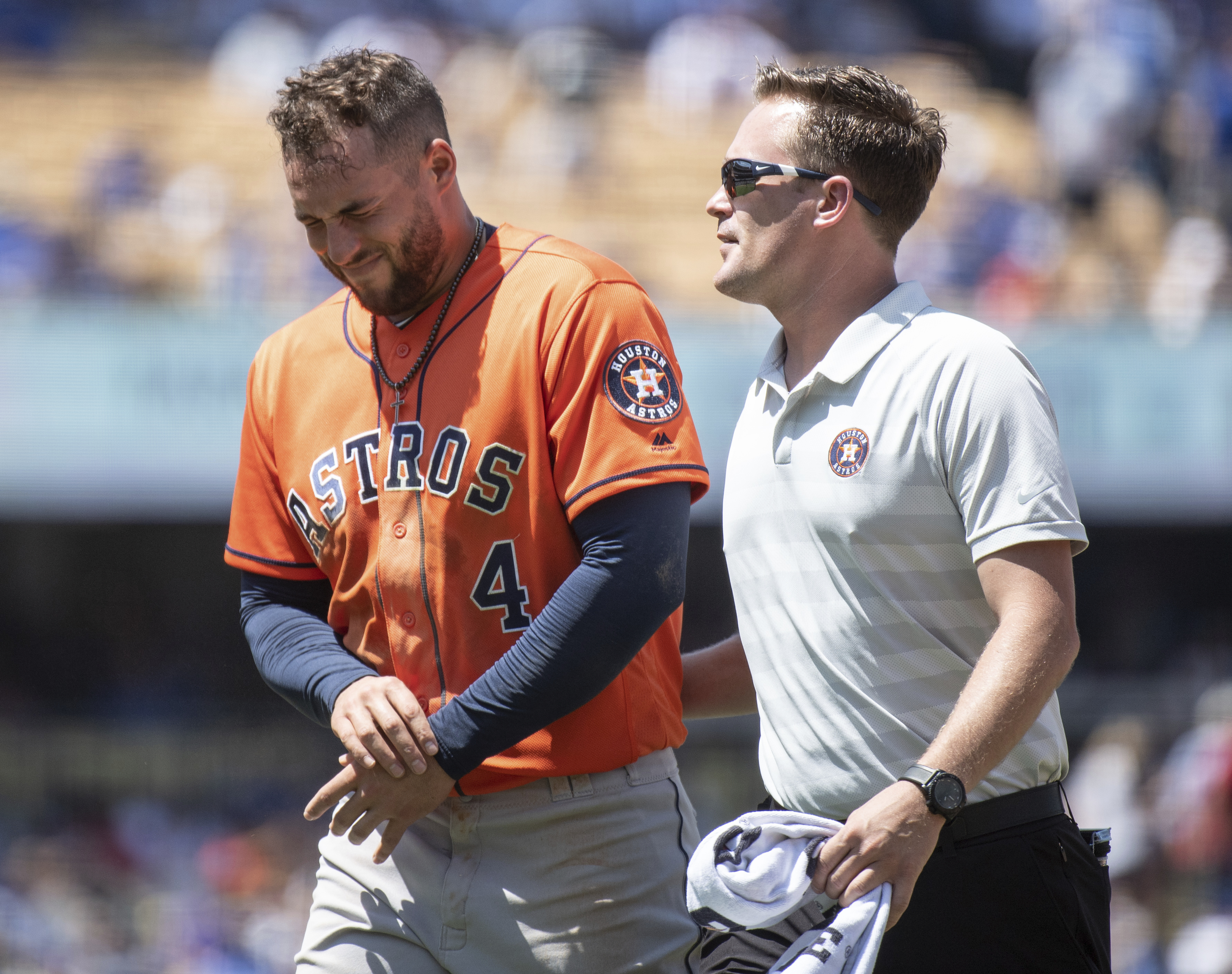 Astros OF George Springer exits with injury vs Dodgers