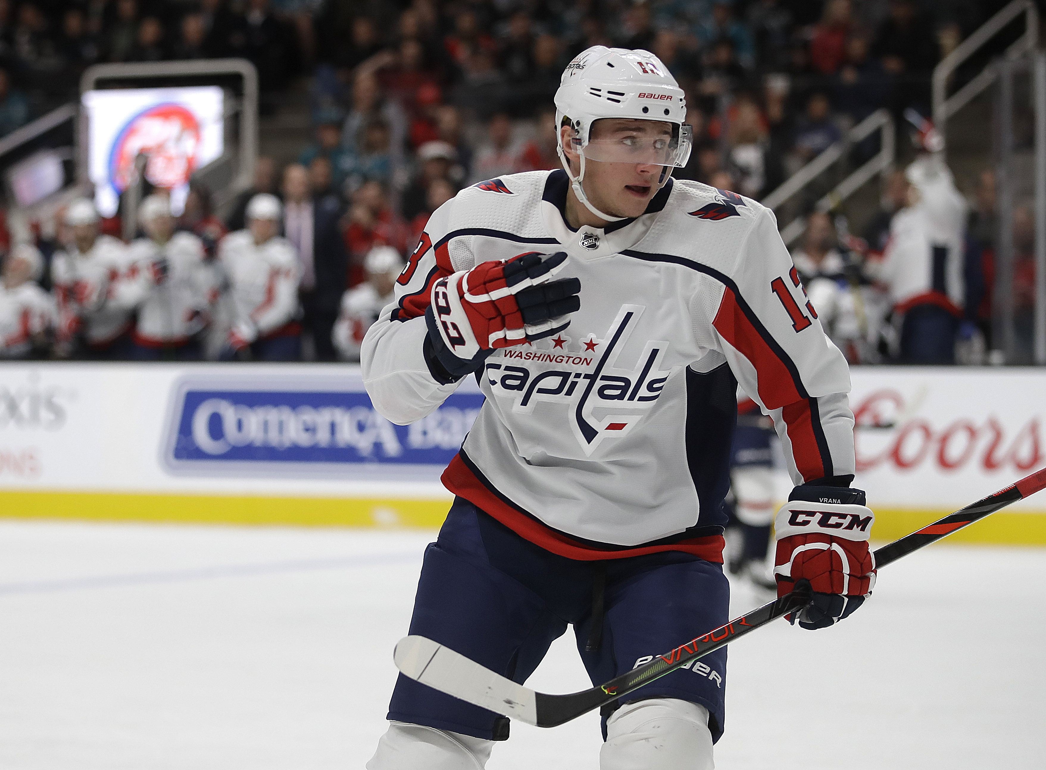 Carlson’s 3 points in 1st lead Capitals past Sharks 5-2