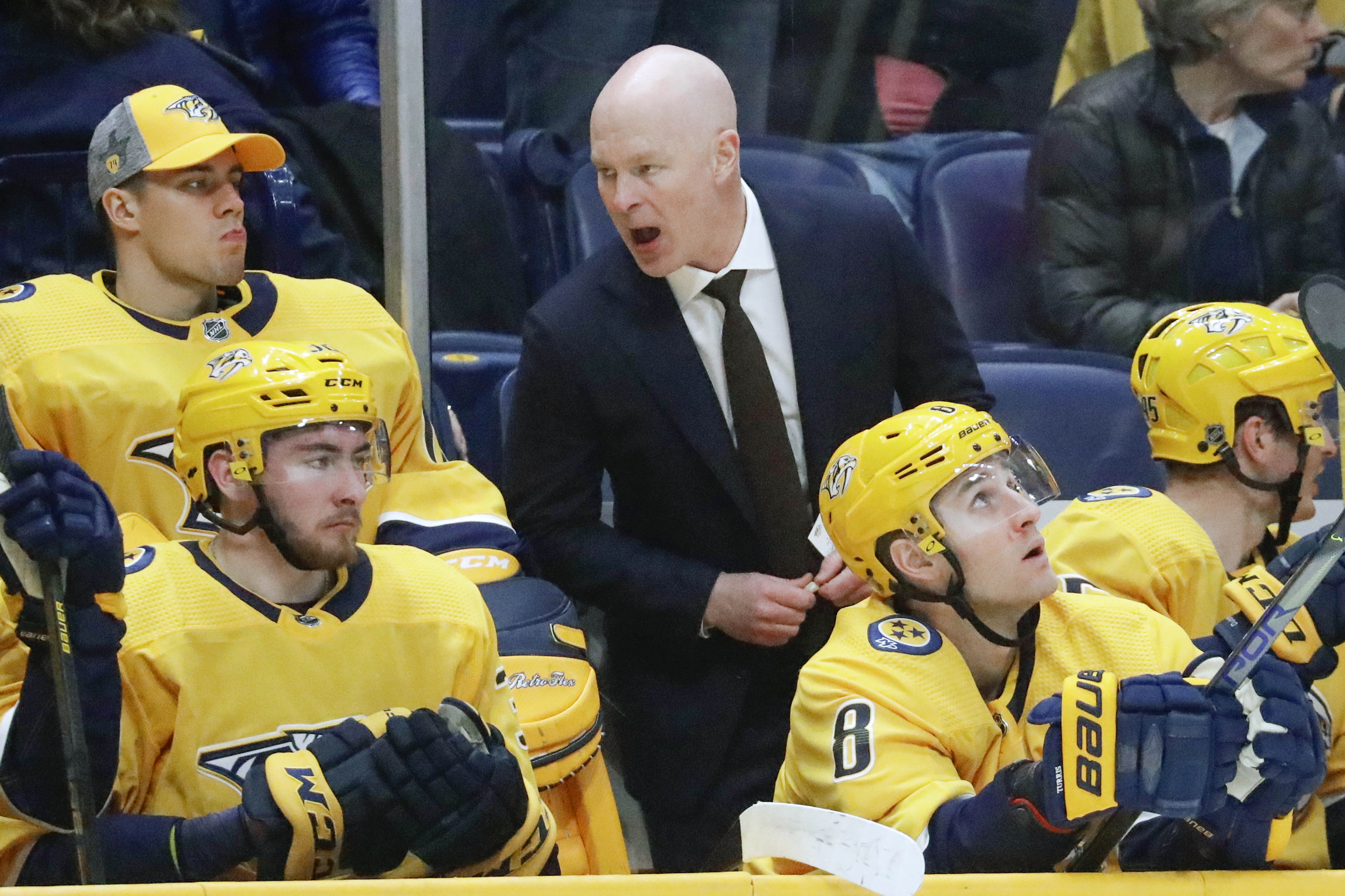 Bruins beat Predators 6-2 to spoil Hynes’ debut as coach