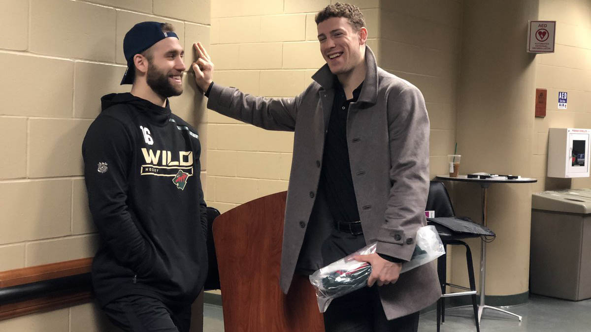 Top Tweets: Best friends Zucker, Coyle reunited before Wild-Bruins game