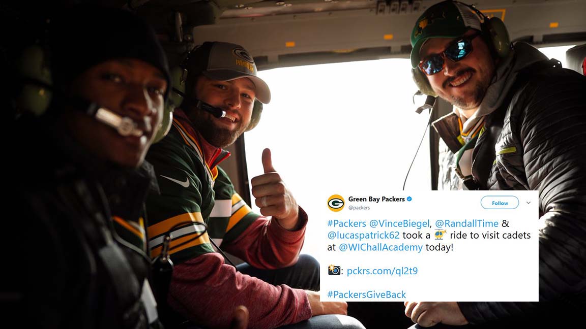 Top Tweets: Packers visit cadets, Tim Dillard argues with Siri