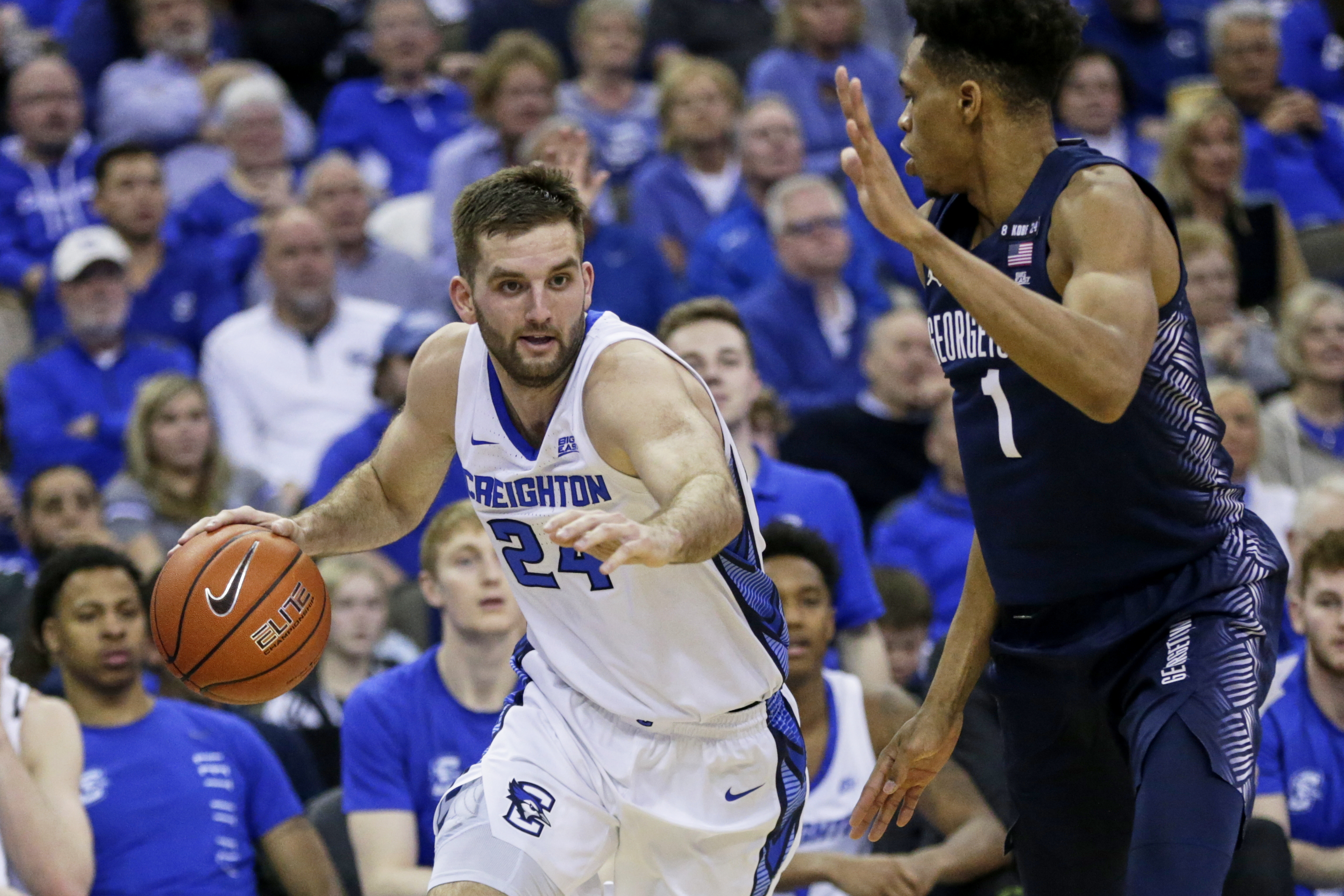 No. 11 Creighton lets 3s fly in 91-76 win over Georgetown