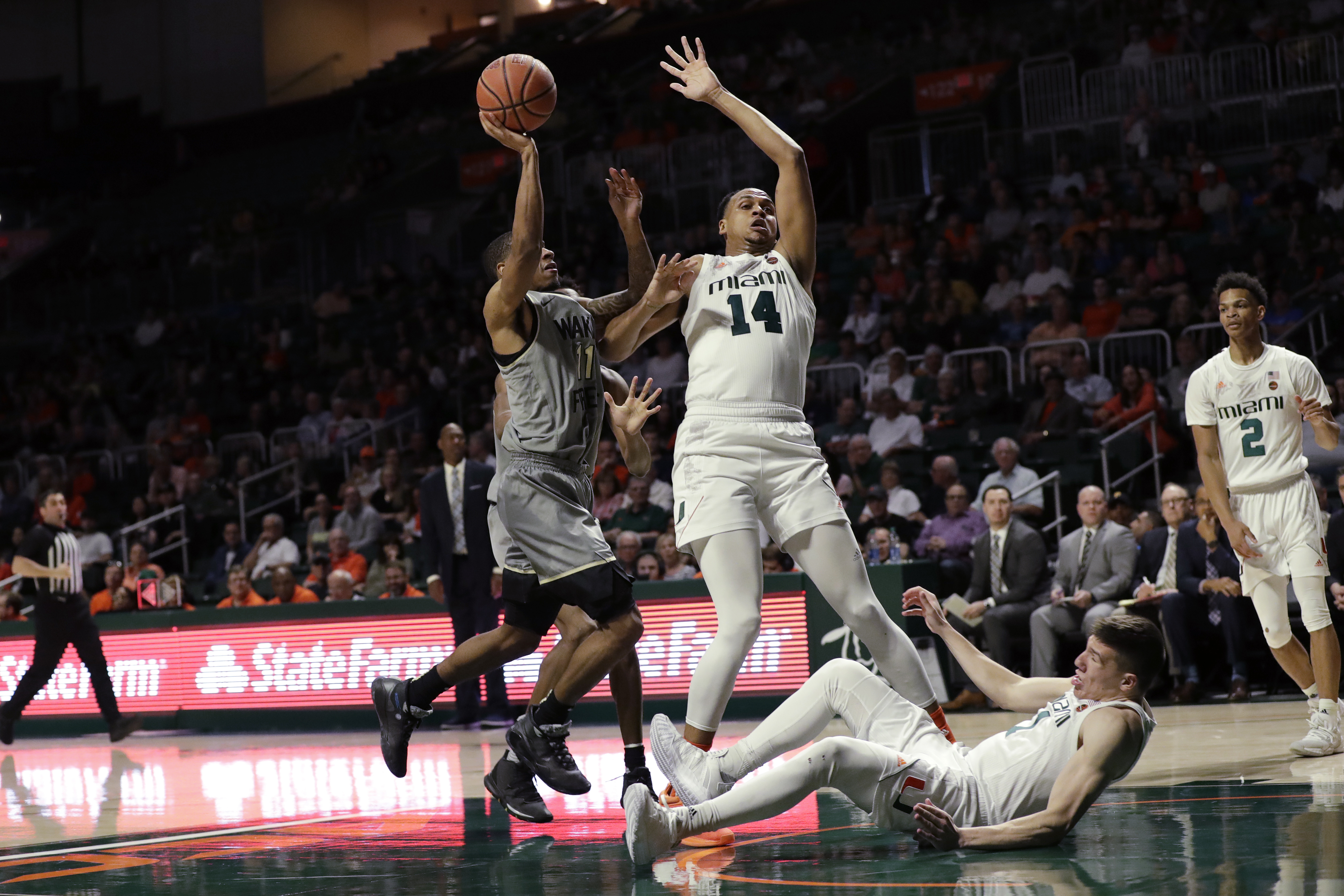 Lykes, Wong lead Hurricanes to 71-54 win over Wake Forest