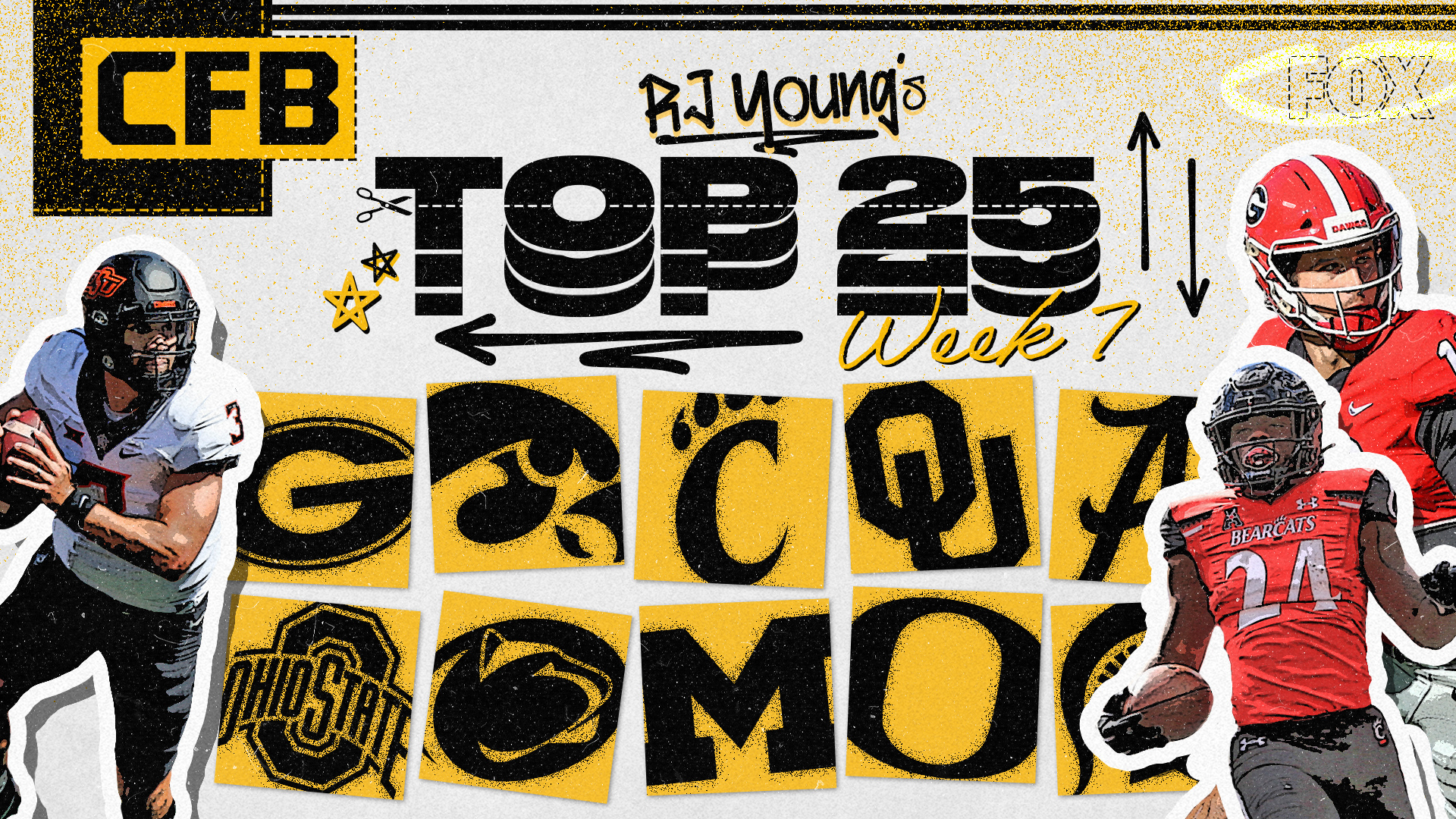 College Football Rankings: Georgia stays No. 1, Iowa falls, Oklahoma State climbs in RJ Young's Top 25