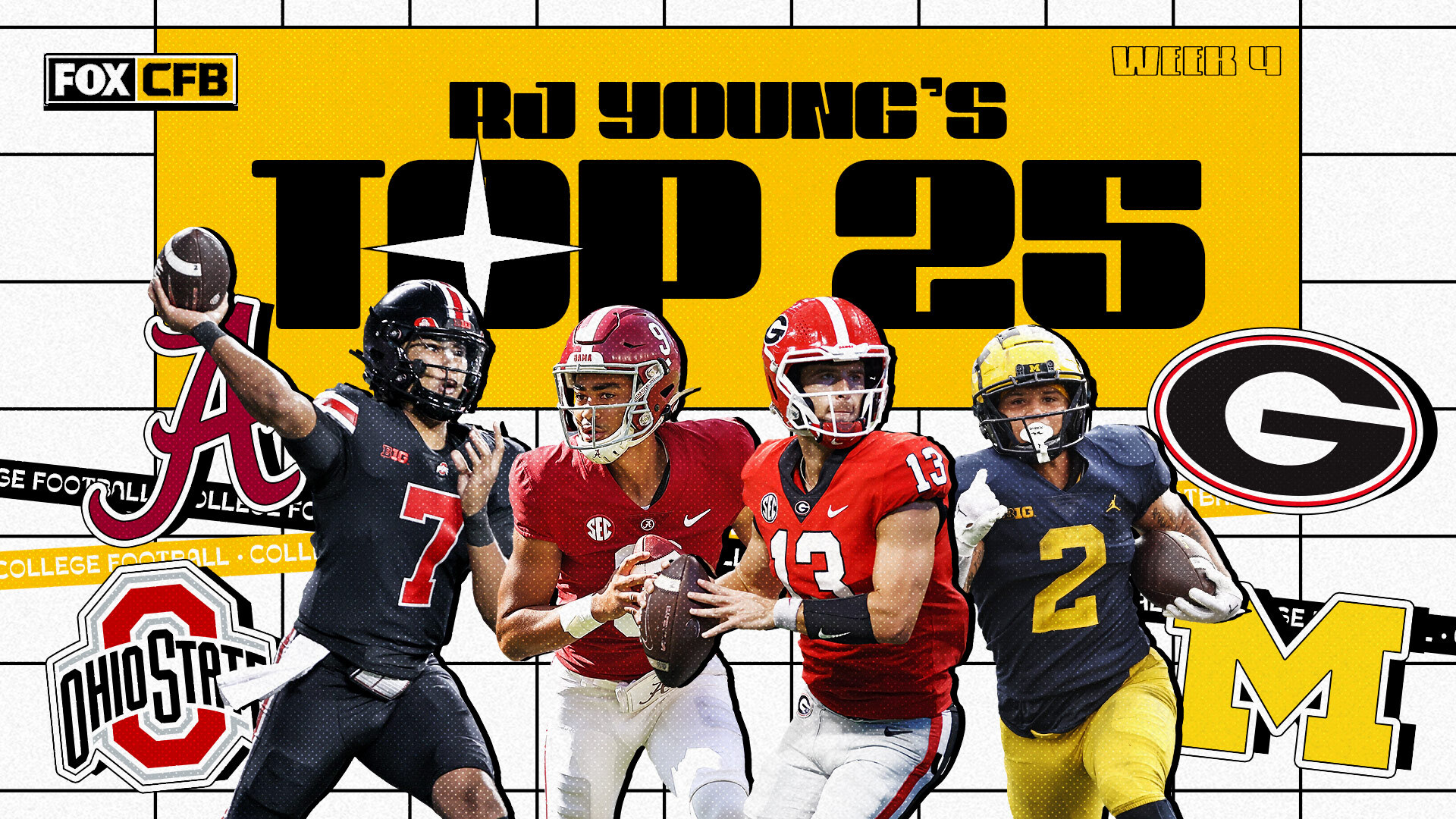 College Football Rankings Michigan Joins Top 4 Several New Teams Make 