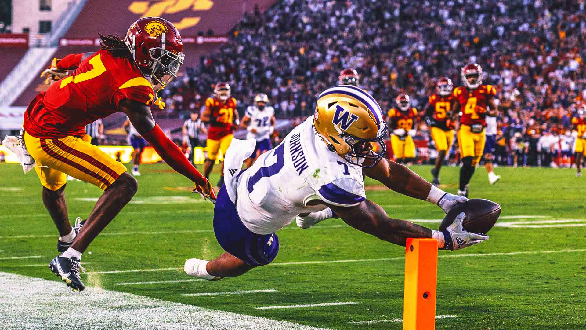Washington outlasts USC, 52-42, as Dillon Johnson rushes for 256 yards