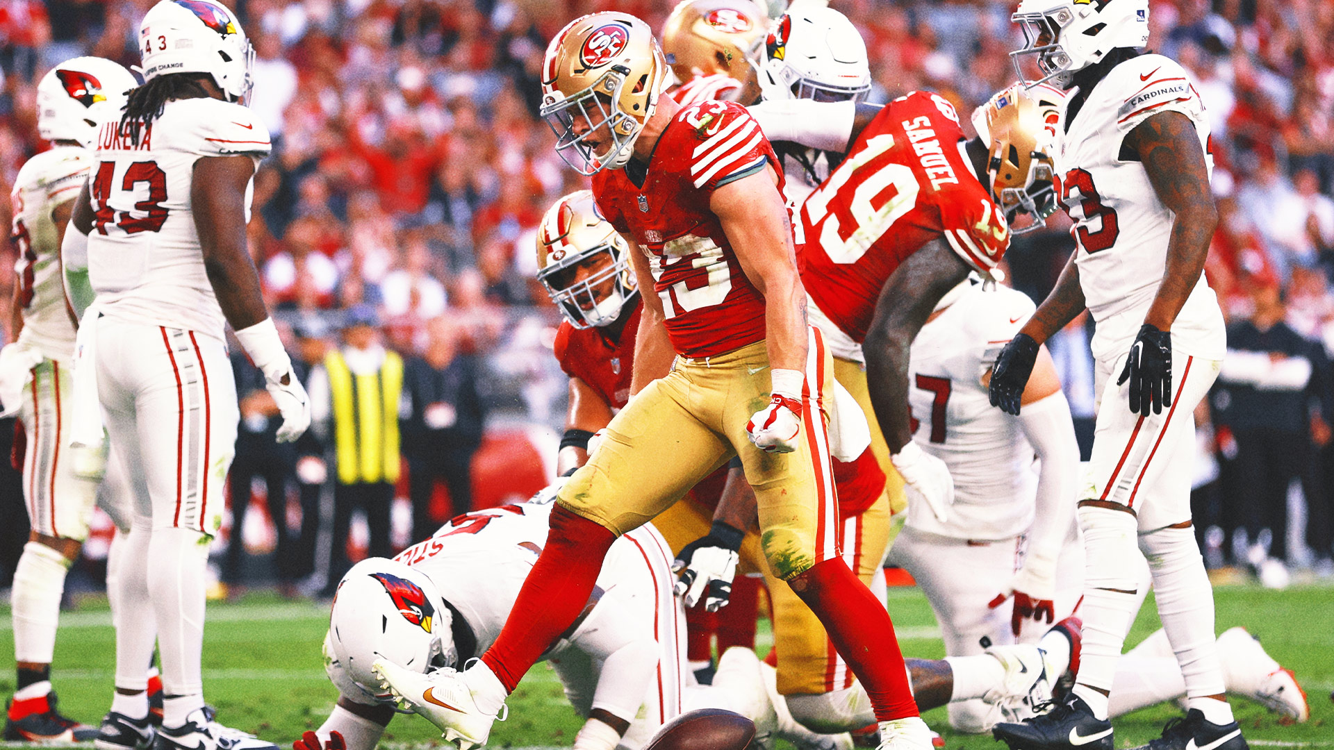 Christian McCaffrey scores 3 TDs to help 49ers roll past Cardinals 45-29