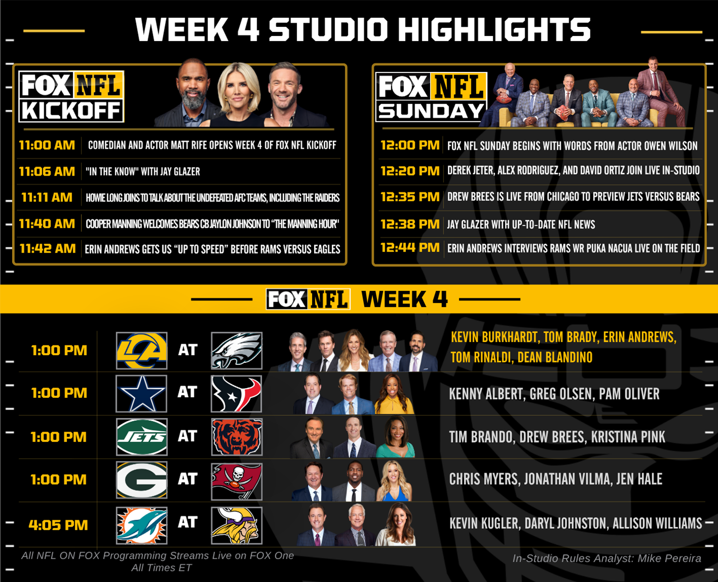 FOX NFL KICKOFF and FOX NFL SUNDAY Week 4 Rundowns | FOX Sports